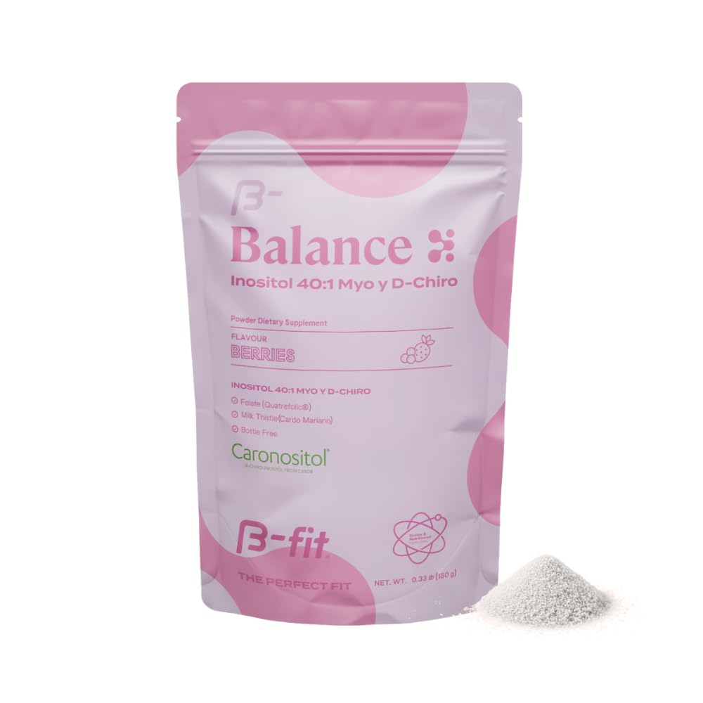 Inositol Balance 150g - Inositoli 40:1 Myo & D-Chiro - Jauheellinen elintarvikkeiden täydennysosa - Berry Flavor - Foolihappo - Ei lisäaineita - 100% puhdasta - pullo vapaa