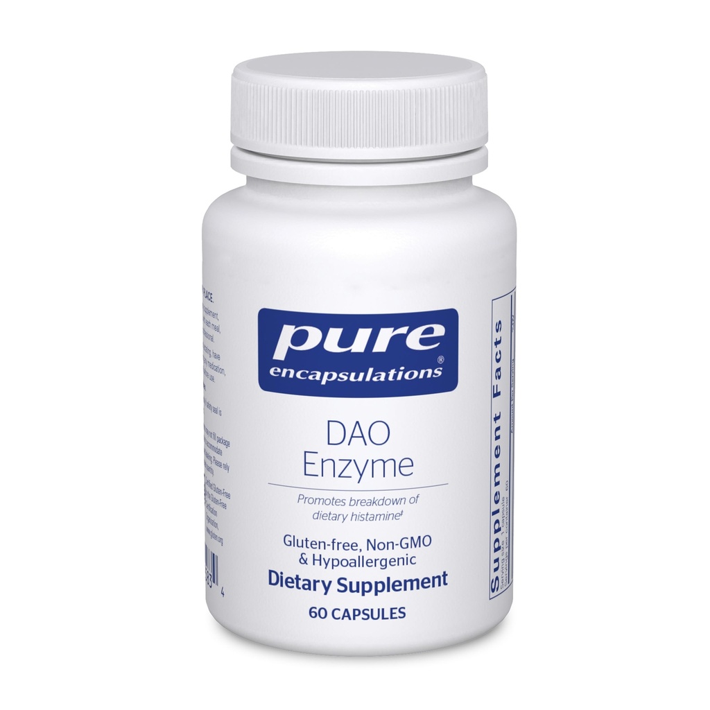 Puhtaat kapselit DAO Enzyme - Histamiinin hajoaminen Ruuansulatus Support Supplement* - Helppo digestiivinen häiriö ja ihon herkistyminen* - Allergeenivapaa terveys täydentää - 60 kapselia