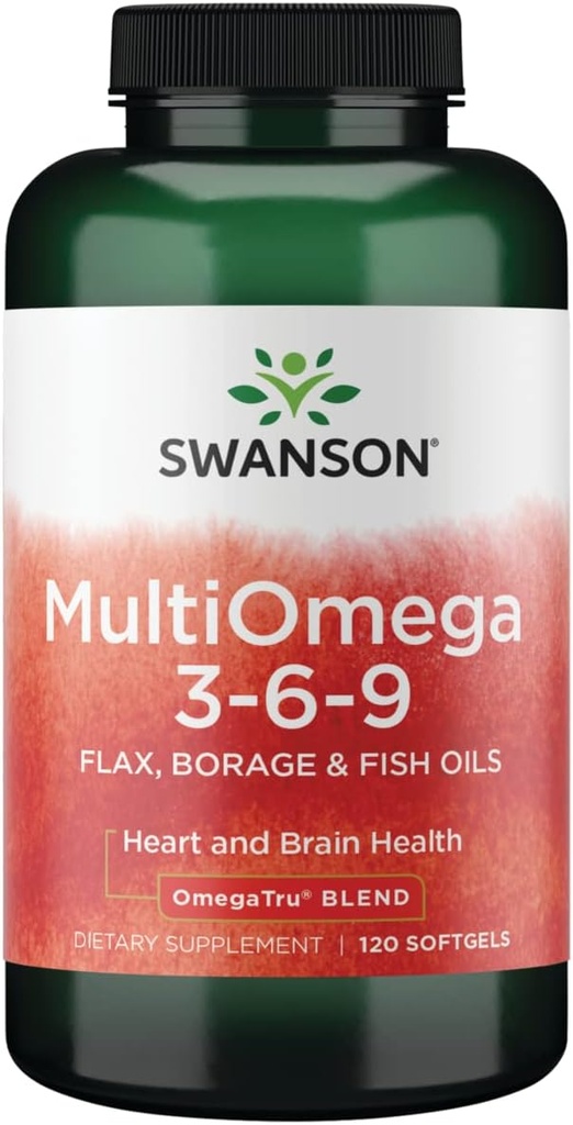 Swanson Multiomega 3-6-9 (Flax Borage Fish) 2400 Milligramma 120 Sgels