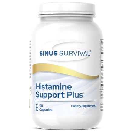 Histamin Support Plus Natural Histamin Blocker & Allergy Relief Supplement stöder Sinus Health, Immune Balance & Non-Drowsy Histamine Regulation - 40 Count