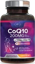 Coenzyme Q10 200mg per serveringstillägg - Ultra High Absorption, Antioxidant för hjärthälsa och energiproduktionsstöd - CoQ10 (Ubiquinone) Co Q 10 Supplement & Vitamins 100mg Varje - 120 Softgels