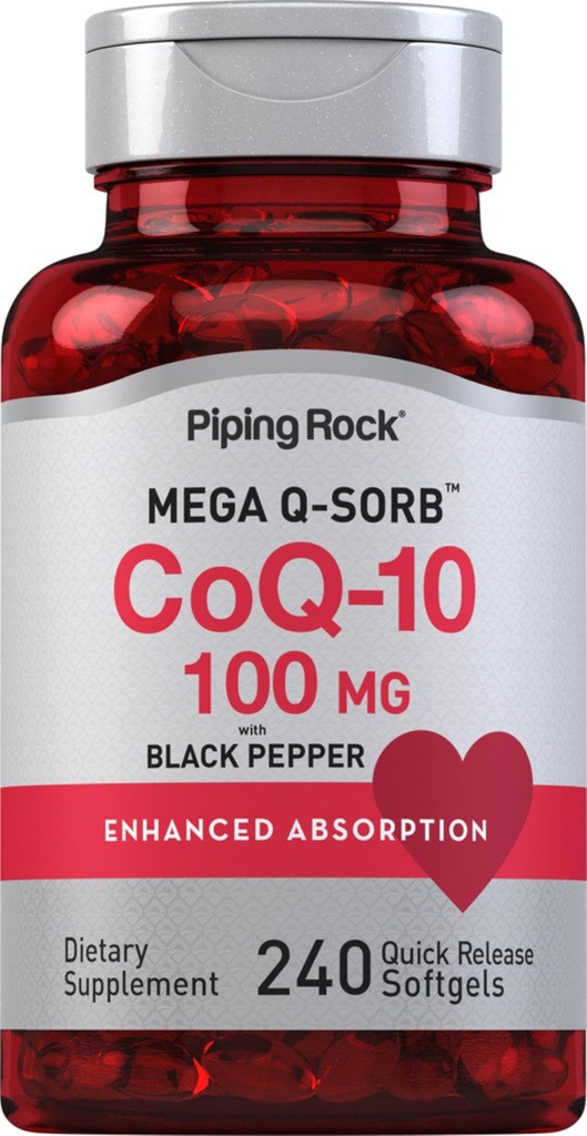 Piping Rock CoQ10 100mg ... 240 Softgels...