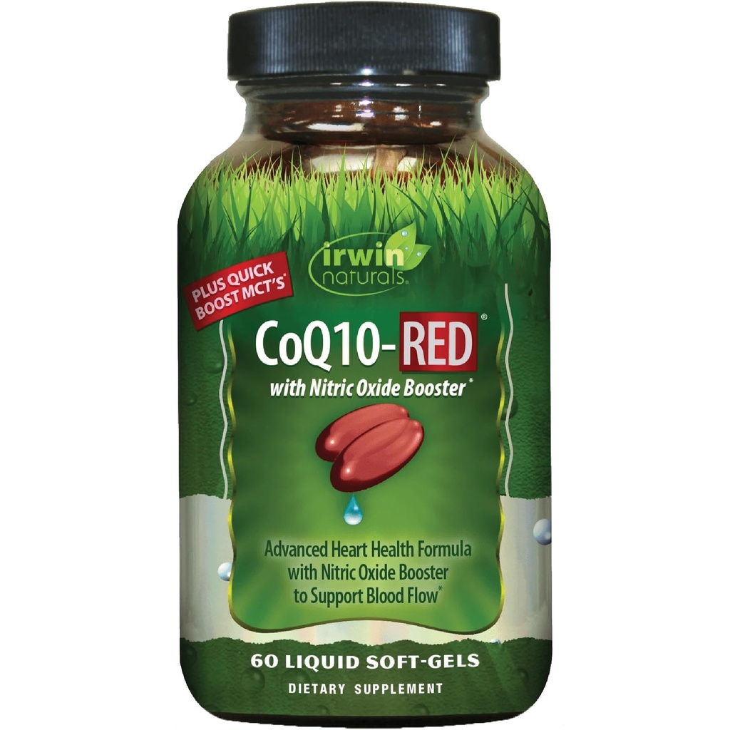 Irwin Naturals CoQ10-RED, jossa on typpioksidi Booster & MCTs ...