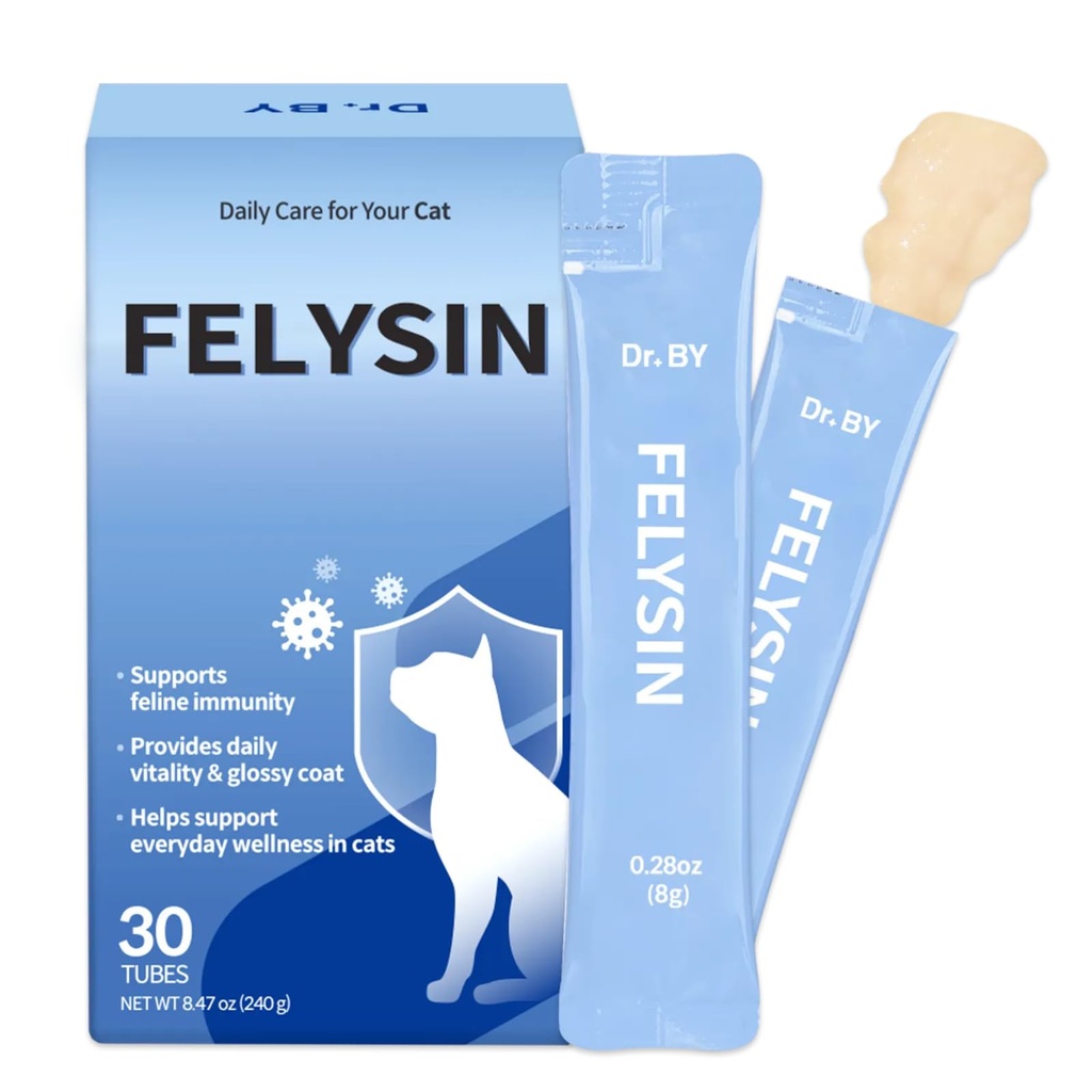 Lääkäri FELYSIN L-Lysine kissoille Nuoleva Immuuni tuki täydentää Allergia Relief, Aivastelu, Runny Nenä, Kylmä, Vesisilmät Hengitysterveys Beta-Glucan & Tauriini 30 yksilöllisesti pakattu