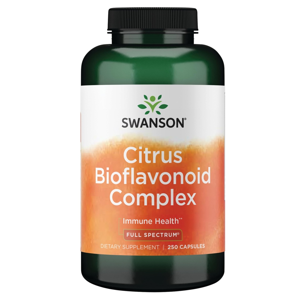 Swanson Full Spectrum Citrus Bioflavonoid Complex - hjälper vitamin C Absorption och främjar immunhälsa - Standardiserad till 50% Bitter Orange Bioflavonoider - (250 kapslar) 1 Pack