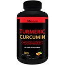 ML Naturals Organic Turmeric Curcumin ... 1 800mg, juuriuute 300mg - 120mg Organic Inkivääri & 15mg Black Pepper (Per Serving) - 180 Vihanneskapselit