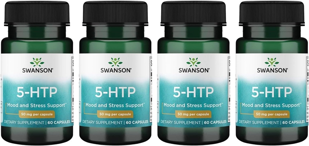 Swanson Aminohappo 5- Htp 50 Milligrammaa 60 kapselia (4 pakkaus)