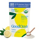 GOODONYA Organic Hydration Electrolyytti juoma Mix, Certified Organic Hydration Powder, ei-GMO, Biochecks Glyfosaatti ilmaiseksi, alhainen sokeri, sitruunan maku, Ei keinotekoisia makuja, 20 tarjoilua