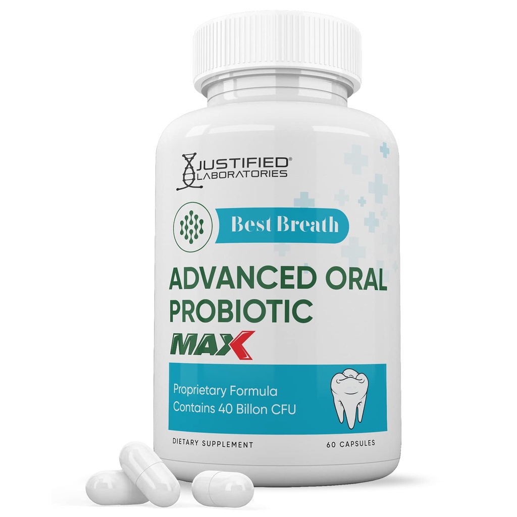 Justified Laboratories Best Breath Max 40 miljardia PMY Probiootti Suun tuki 60 kapselia