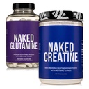 NAKED Pure Micronized Creatiini Monohydraatti 200 tarjoilua + Pure L-glutamiini 240 kapselia Bundle: Vegan, ei-GMO, Gluteeniton. Minimoi lihasten jakautuminen ja paranna proteiinisynteesi. Ei mitään keinotekoista