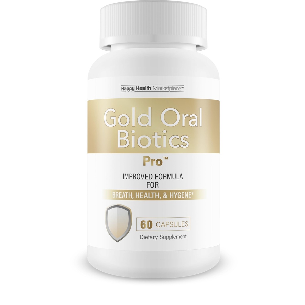 Gold Oral Biotics Pro - Best Oral Health Probiootit ja Prebiootit - Advanced Oral Probiootit suuhun Bad Breath - 11 kanta 40 miljardia PMY Probiootti Kapselit - Hampaiden ja Gum hammasprobiootti