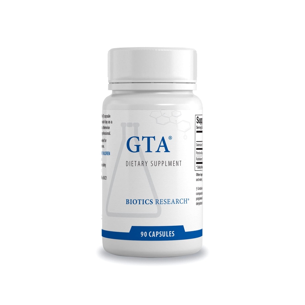 Biotics Research GTA - Selen Supplement med Rubidium, Porcine Glandular, Endocrine Glands Support, Optimal Hormonal Balance - SOD, Catalase, Phytochemically Bound Trace ElementsTM - 90 kapslar