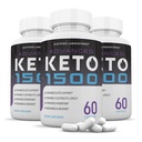 (3 pakkaus) Advanced Keto 1500 Keto pillereitä 1275MG Uusi & Parannettu Formula sisältää Apple Sider Viinietikka Extra Neitsyt Olive Oil Powder Green Tea Leaf 180 kapselia