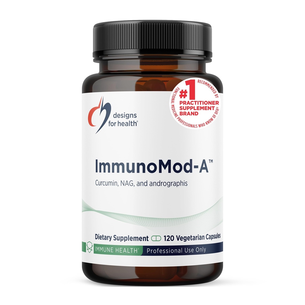 Designs for Health ImmunoMod-A - Immunosupport Supplement - Curcumin C3 Turmeric Complex, NAG, Andrographis + N-asetyyli-D-Glukosamiini - ei-GMO, Vegan + Gluteenittomat (120 kapselia)