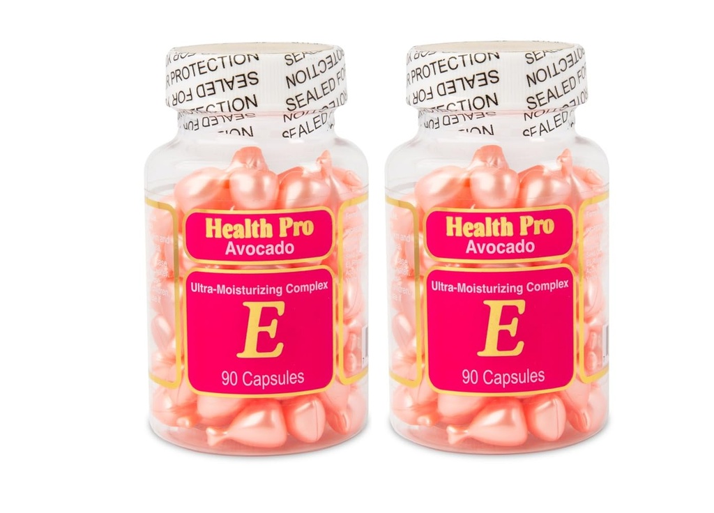 Vitamin E Oil Capsules for Skin – Topical Moisturizing Capsules | Twist & Apply | med Avocado | 90 kapslar vardera (Pack of 2)
