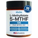 Vocks L Methylfolate 15mg 5- MTHF + Metyyli B12 