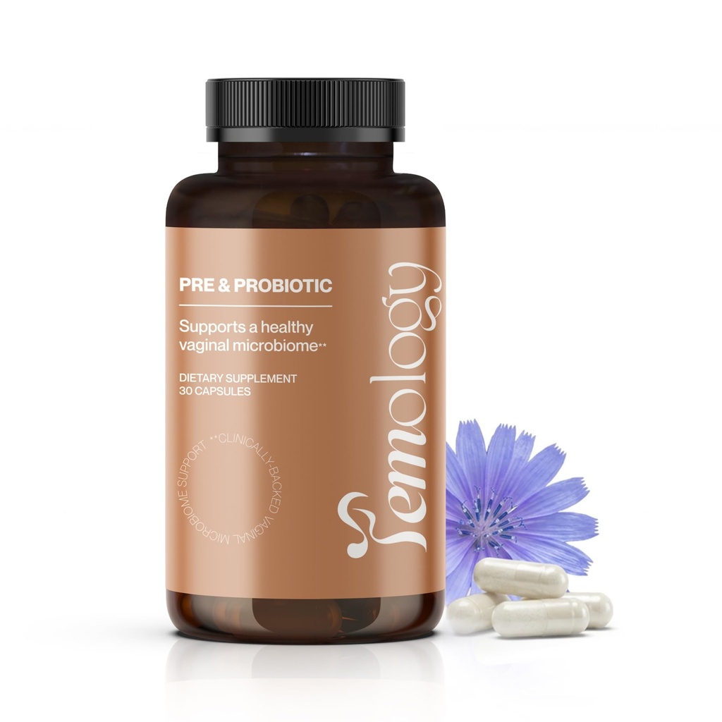 Pre & Probiotisk - Probiotisk tillskott för vaginal PH Balance Support med 23B CFU & Inulin Prebiotic för intim wellness, sju Laktobacillus Strains, 30 kapslar