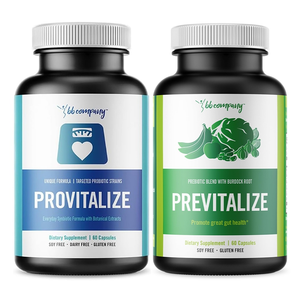 BB Company Slim Gut Bundle | Menopause Prebiotics and Probiotics for Women | Gut Vitamins for Digestive Health | Stöder Joint Health & Sexy Midsection | Provitalize & Previtalize | 30 Day Supply