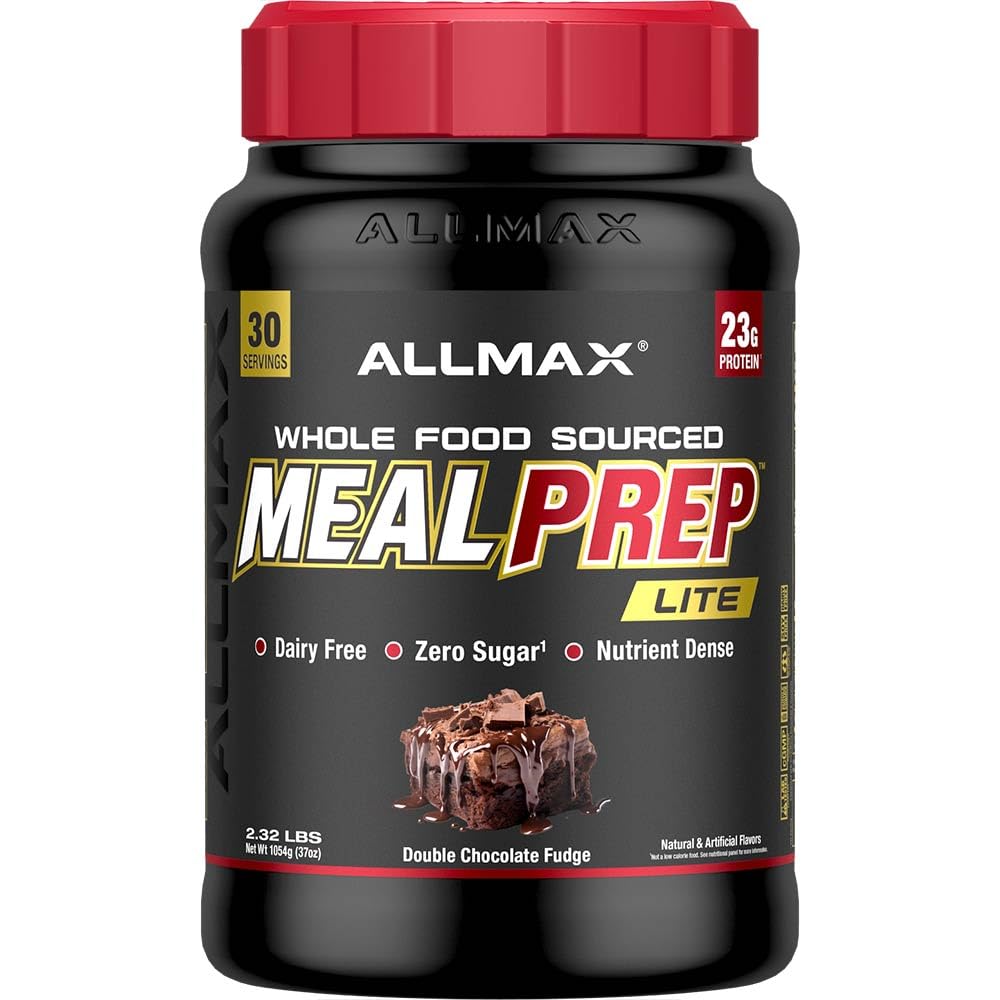ALLMAX Nutrition MealPrep Lite Koko elintarvikkeiden proteiinijauhe, Dairy-free, Keto-ystävällinen, 23g proteiinia, 30 tarjoilua (double Chocolate Fudge)