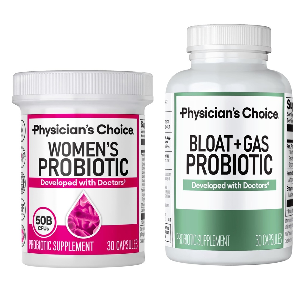 Lääkärin valinta Naiset Probiootti 30ct + Bloat & Gas Probiootti 30ct - Advanced Dgestive Health Bundle naisille