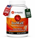 Irowell Irowell Iron Tablets 65mg ... 100 tablettia täyden 100 päivän Supply Ferrous Fumarate energia, lihasvoimaa ja immuniteettia...