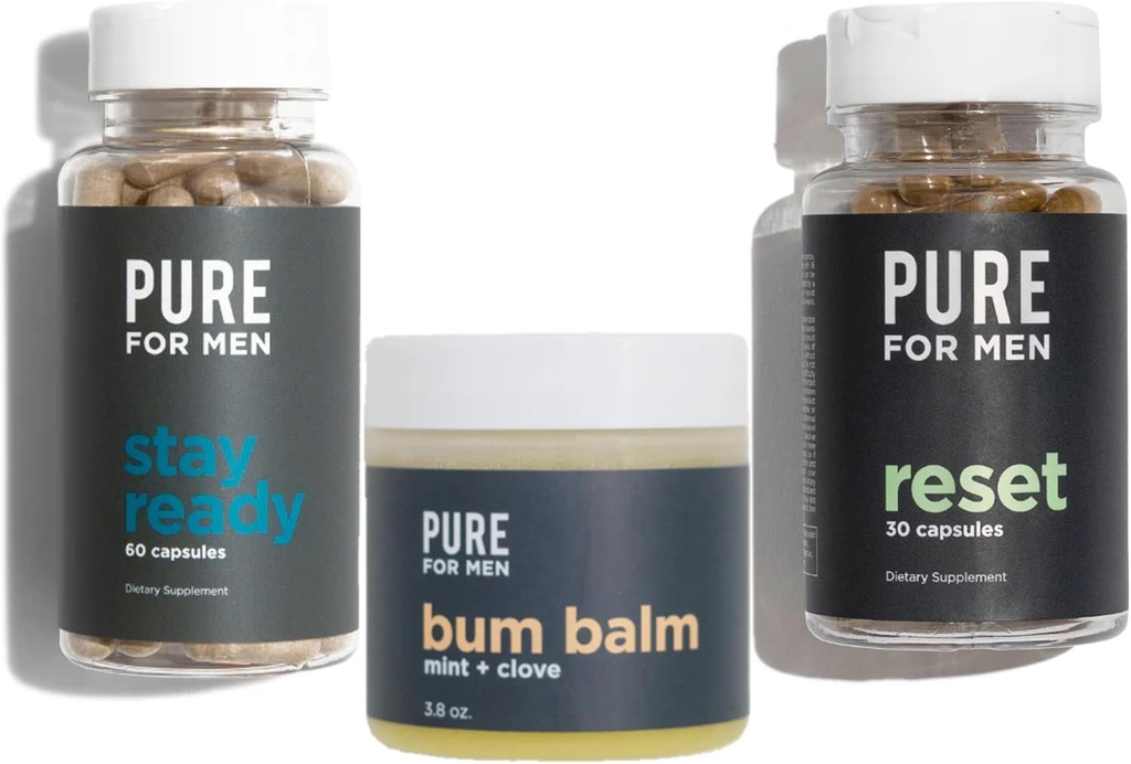 Rena för män stanna redo fiber (120 greve), Bum Balm & Reset (30 greve) Bundle