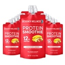 Designer Wellness Protein Smoothie, Real Fruit, 12g Proteiinia, Low Carb, Nolla Lisätty Sokeri, Gluteeniton, Ei GMO:ita, Ei keinotekoisia värejä tai makuja, Mansikkabanaani, 12 kreivi