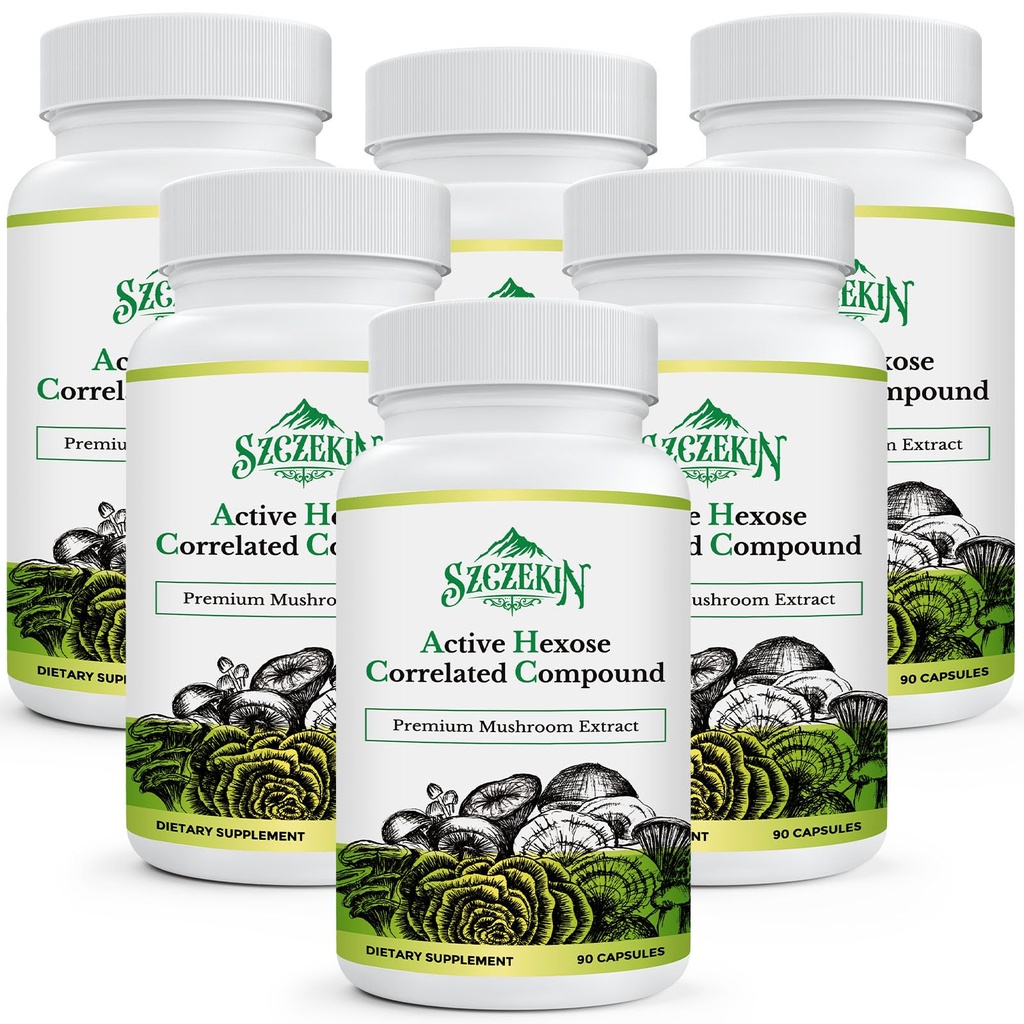 Aktiivinen Hexose Correlated Compound 1500 mg Supplement, Natural 8 Sieniuute Supplement, Immunojärjestelmä, Maksan toiminta, Natural Killer ja T Cells Activity, 540 Kasviskapselit