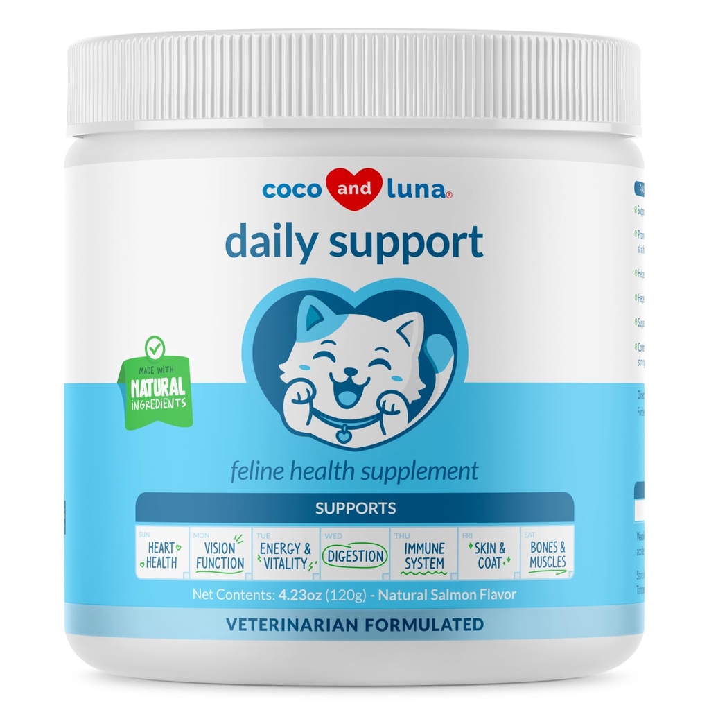 Multivitamiinia kissoille - 4oz jauhe - L-Lysine, tauriini, ja Spirulina varten Immuuneja tukea ja silmien terveyttä - Fish Oil & Vitamiinit ihon ja sydämen terveyttä. (Kissa)