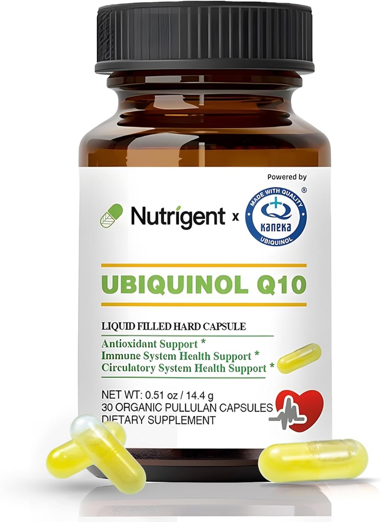 Ubiquinol CoQ10 50 mg, nestemäiset täytetyt orgaaniset kapselit, korkea imeytyvä Coenzyme Q10 lisäravinteet, antioksidantti sydämen terveyteen ja energiantuotantoon, 30