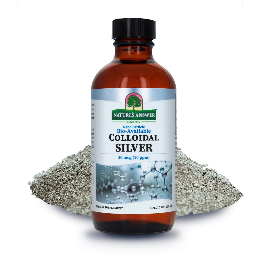 Kolloidinen Silver Liquid 10 PPM 50 MCG High Potency Superior Elemental Silver Liquid Salve Immune Support Supplement, 4 fl. oz 