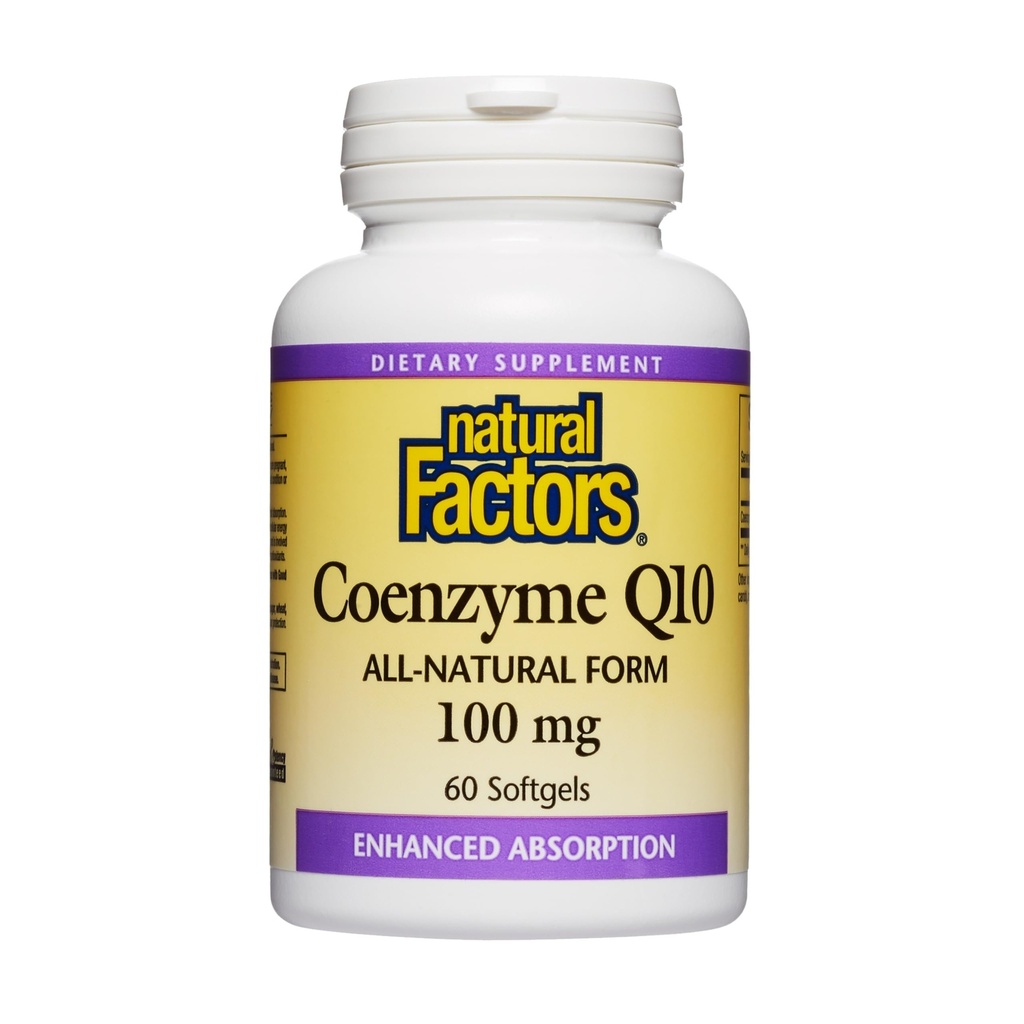 Natural Factors Coenzyme Q10 - Antioksidantti Tuki täydentää Sellular Energy Production - Parempi imeytyminen Aids Terve sydän toiminta - 100 mg, 60 Softgels (60 Servings)