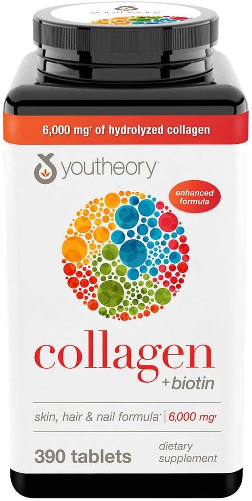Youtheory Collagen Plus Biotin, 390 tablettia (5 pakkaus)