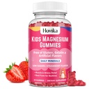 Magnesium Gummies för barn - Magnesium Citrate + Vitamin B6 & D3 - Great Tasting Kids Magnesium Calm Gummies för Nerve Bone och Muscle Health för barn Wellness, Vegan Strawberry Flavor 60 Count