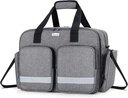 Trunab Medical Bag - Tyhjä ensiapulaukku hoitaja, lääkäri, ensihoitaja - Home Care Nurse Bag kanssa pehmustettu layer kannettava tietokone - Patented Design - Harmaa