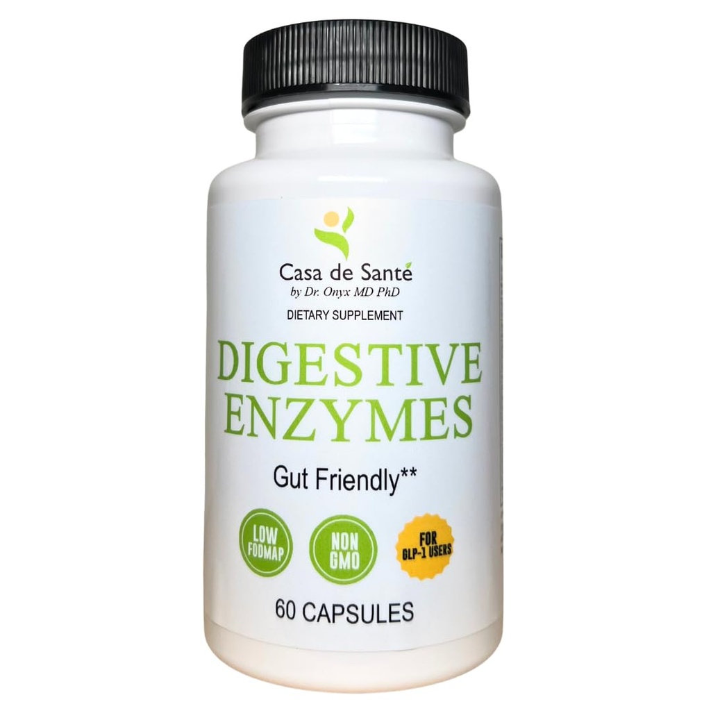 Casa de Sante FODMAP Dgestive Enzymes, No High Inulin, Keto Carnivore Intolerance Support, 18 Multi Enzyme Amylase Bromelain Lipase Lactase Proteaasi Papain Alpha galactosidaasi, More - Ei GMO
