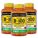 MASON NATURAL Ultra B,100 Complex, 300,Day Supply, normaalin immuunijärjestelmän tuki ja energia aineenvaihdunta, 3 pakkaus