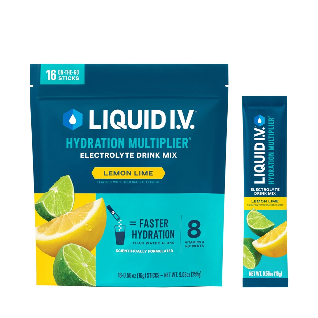Flytande I.V.® Hydration Multiplier - Lemon Lime | Electrolyte Powder Drink Mix | 1 Pack (16 portioner)