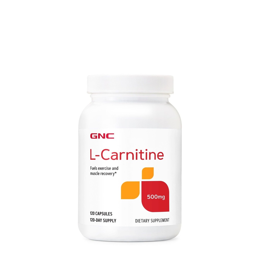 GNC L Carnitine 500 mg täydennysosa, tukee lihasten Recovery, 120 tarjoilut