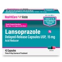 HealthCareAisle Lansoprazol 15 mg - 42 försenad frisättning kapslar - Syra Reducer, behandlar frekvent hjärtabränna