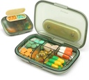 Toplive 6 Osastot Pieni pilleri tapauksessa Matka pilleri Organizer Tasku lääke matkalaukku Kannettava pieni pilleri kontti Magnet Light-Proof Mini pillerilaatikko, vihreä