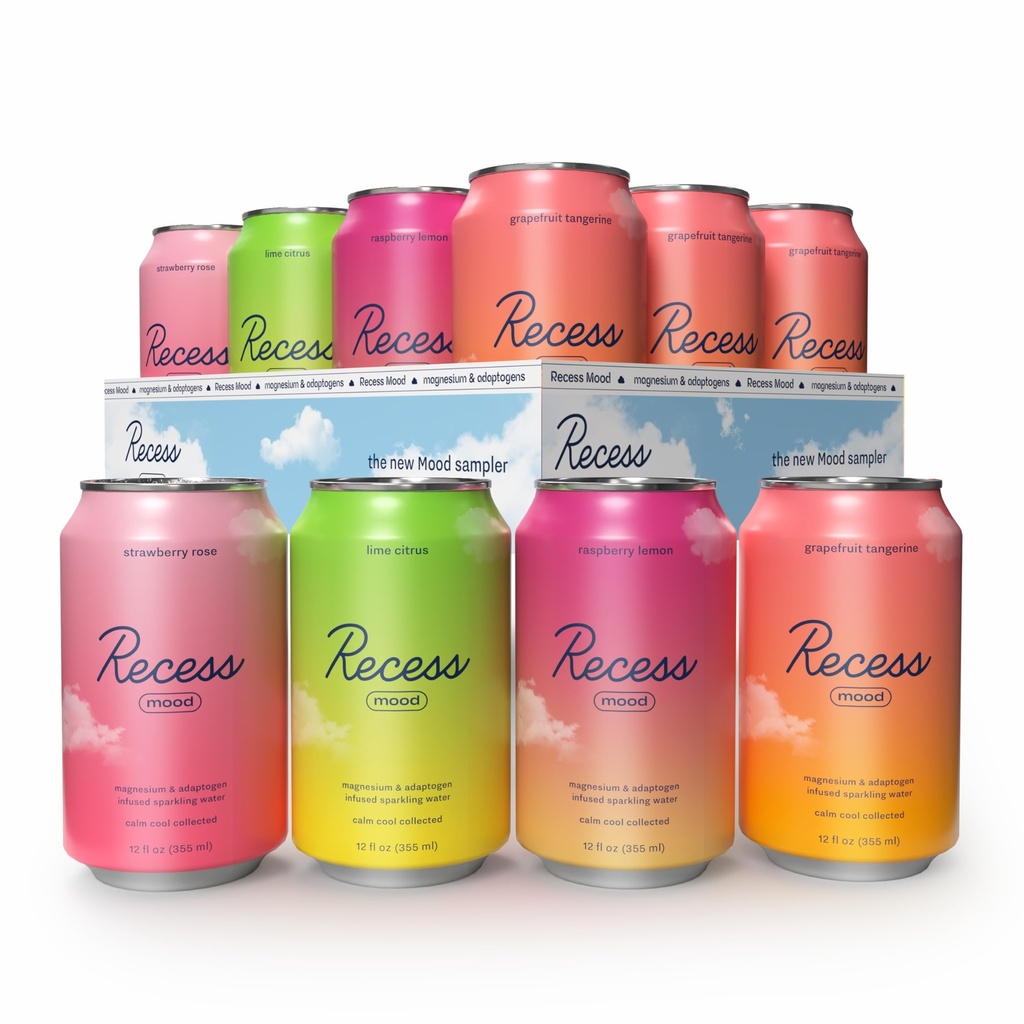 Upota Mieliala Magnesium & Adaptogen Drink, Relaxation Juoma, 12 Ounce (Variety Pack, 12 pakkaus)
