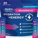 HydroMATE Elektrolyytit Powder Drink Mix Packets Hydraation Accelerator Low Sugar Rapid Party Relief Recovery C-vitamiini Plus kofeiini Mansikka 30
