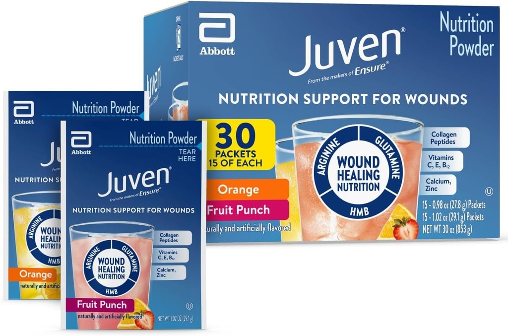 Nuorison terapeuttinen ravitsemus Juomajauhe, mukaan lukien kollageenin Peptidit, aminohapot ja HMB haavanhoitotuki, Variety Pack: Orange & Fruit Punch, 30 Packets