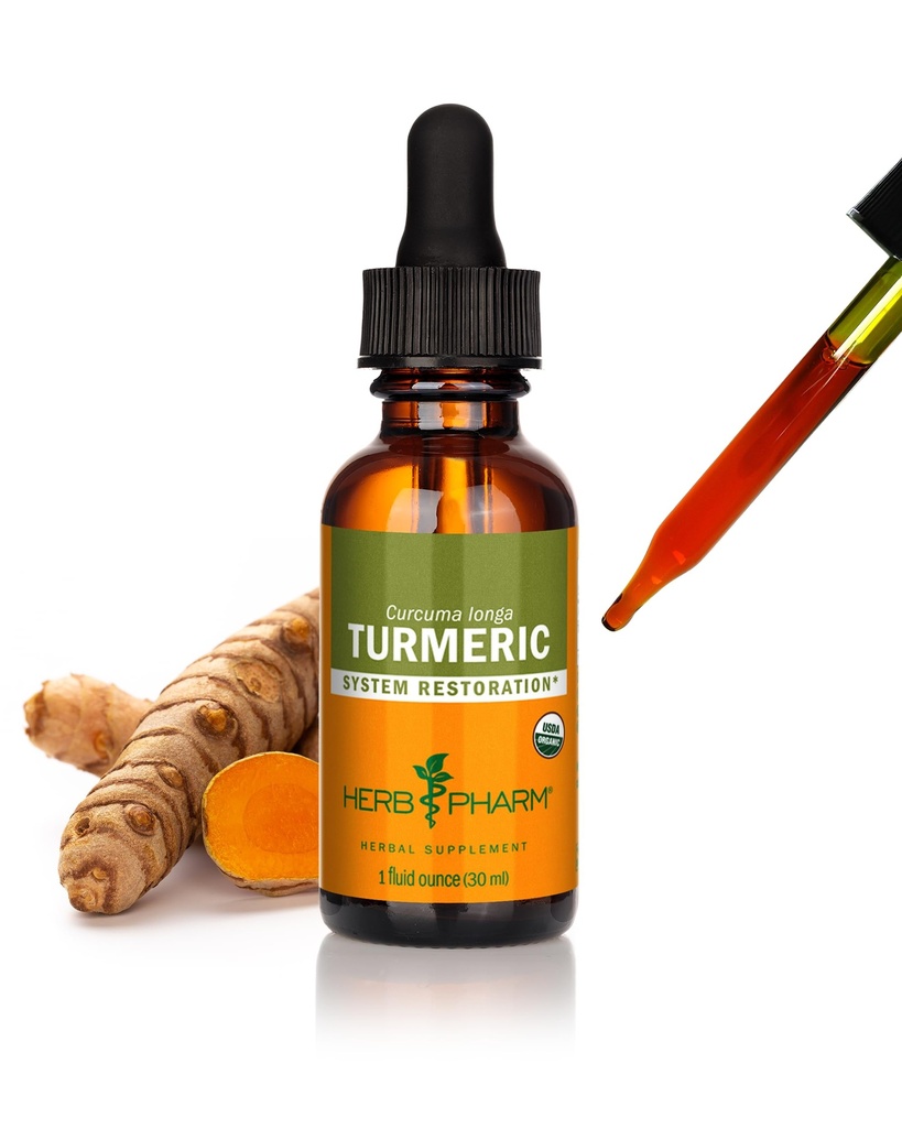 Herb Pharm Certified Organic Turmeric Root Extract muskuloskeletal System Support - 1 Ounce (DTURM01)