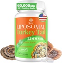 Liposomal Turkey Tail Mushroom Capsules, High Absorption Organic Turkey Tail Mushroom Extract 2000MG.30:1 Hedelmäruumiillinen lisäravinteeseen Ruoansulatus-, energia- ja immuunituki, ei-GMO.90 Kapselit