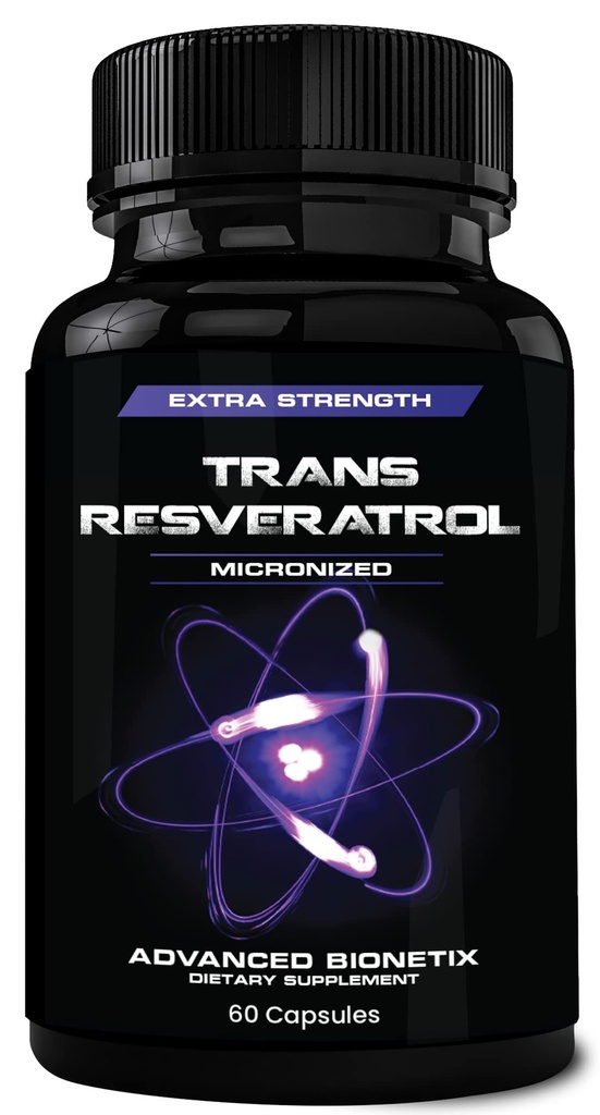 2X Potency Micronized Trans Resveratrol Supplement. 1200 mg per 2 kapslar. Hög Absorption Antioxidant Formel. Främja Anti Aging, Cognitive Support & Heart Health