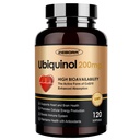 ZEBORA Ubiquinol CoQ10 200 mg Softgels, 4-in-1 Tehokas antioksidantti sydämen ja verisuoniston terveyteen, olennainen energiantuotannossa, Max Imeytyminen Aktiivinen muoto CoQ10, 120 Softgels
