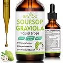 Soursop Graviola Liquid Drops - 2000mg Pure Soursop Extract Blended 300mg Sea Moss & 100mg Elderberry - Tehokas Cell tuki, antioksidantti-Rich, immuuni Boosting - 2 Fl Oz (60ml) pullo