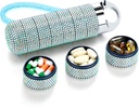 Zannaki Metal Bling pilleri Organizer, Matkustaa vedenpitävä Viikoittain pilleri laatikko, Kannettava suuri alumiiniseos pilleri Case Container, BPA Ilmainen 7 päivää Päivittäinen lääketieteen Järjestäjä haltija vitamiini,Kalaöljy,Liite